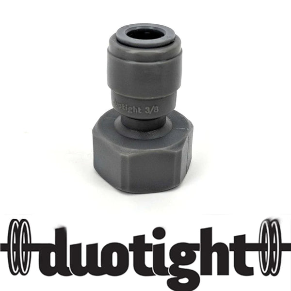 Duotight - 9.5mm (3/8”) Female x 5/8” Female Thread (suits Keg Couplers and Tap Shanks)